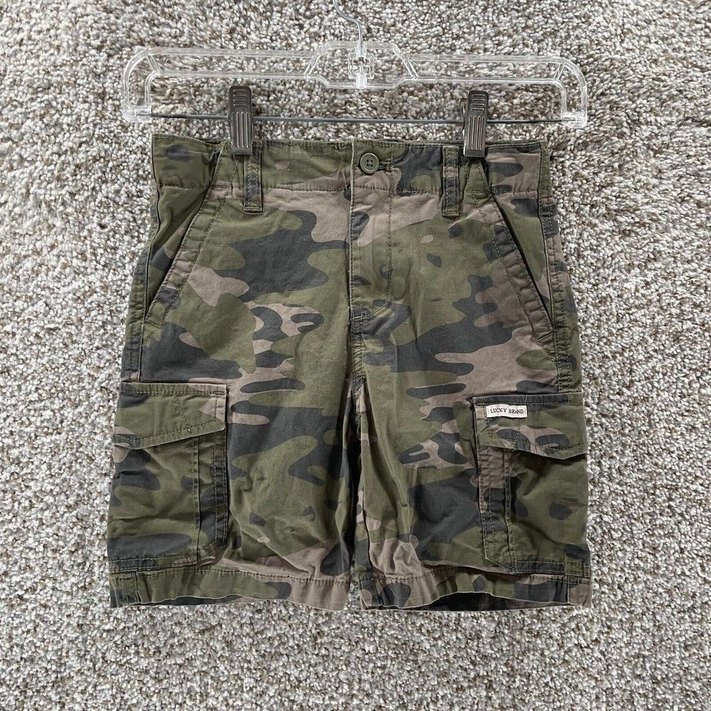 Lucky Brand Shorts Youth Extra Small Camo Cargo‎ Preppy Boys Kids Cotton Logo